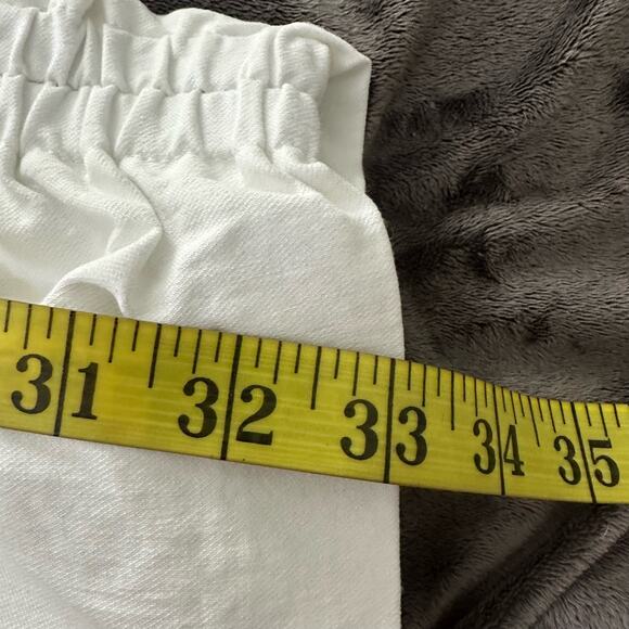 ELLIOTT LAUREN Womens Pants 8 White Cropped Pull On Stretch Pockets Ruched - Picture 11 of 12